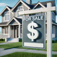 DALL·E 2024-12-18 12.49.02 – A detailed image of a house with a ‘For Sale’ sign in the front yard and a prominent dollar symbol on the sign. The house is modern with a clean lawn, DALL·E 2024-12-18 12.49.02 - A detailed image of a house with a 'For Sale' sign in the front yard and a prominent dollar symbol on the sign. The house is modern with a clean lawn,